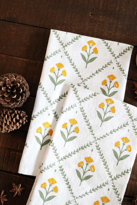 Golden Bloom Tea Towel