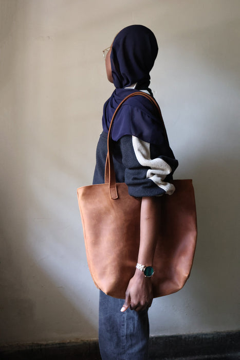 Kilele Leather Market Tote