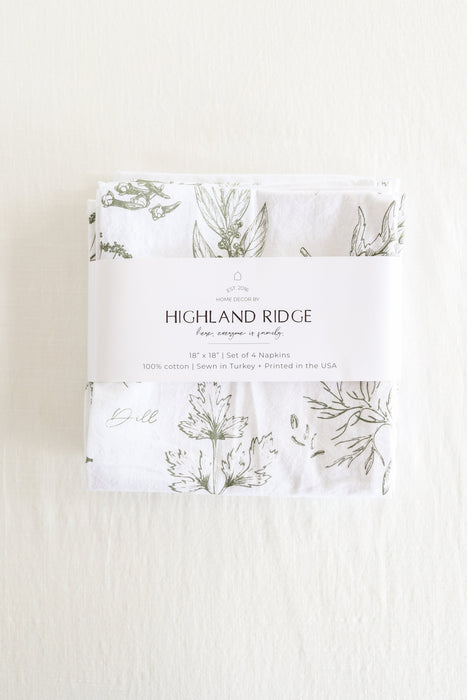 Kitchen Herbs Napkins Set of 4