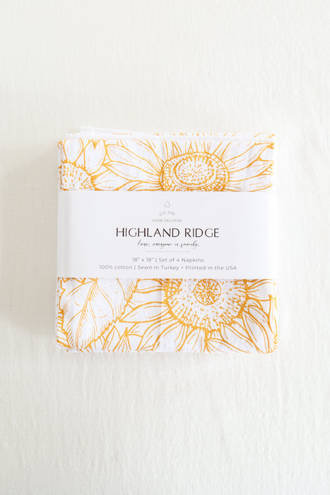 Sunflower Garden Napkins Set of 4