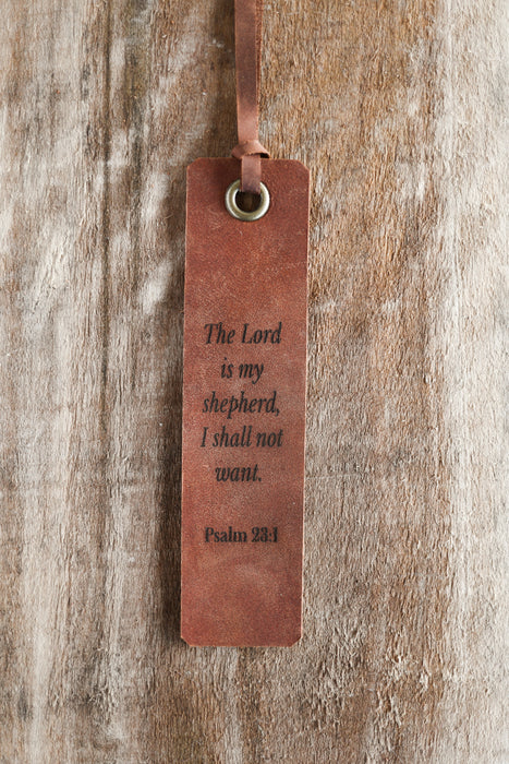 The Lord is my Shepherd Leather Bookmark