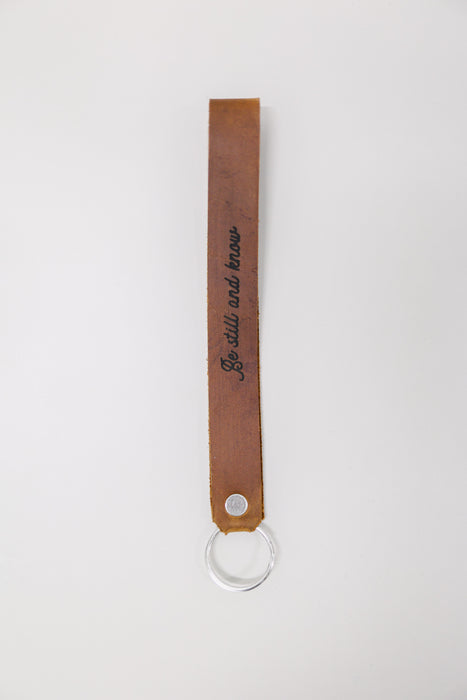 Be Still And Know Wristlet Engraved Leather