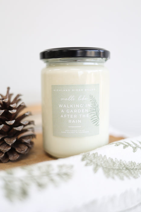 "Walking In A Garden After The Rain" Candle
