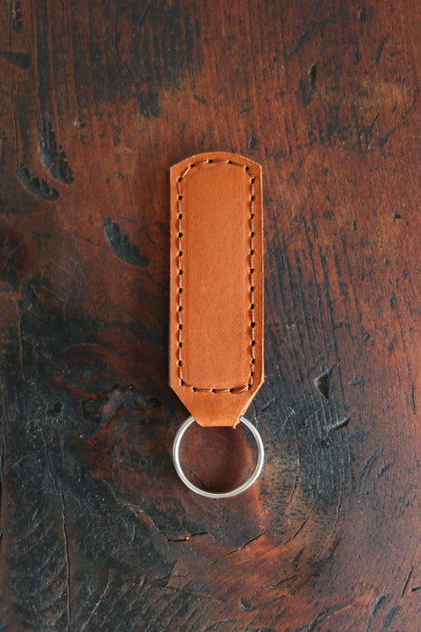 Cognac Leather Keychain