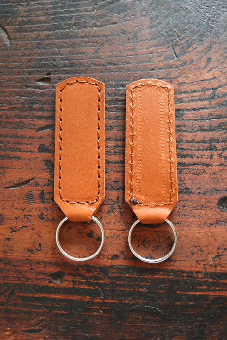 Cognac Leather Keychain