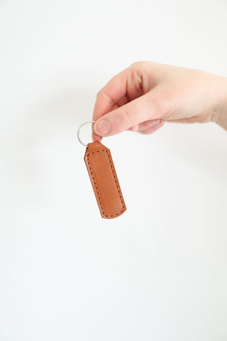 Cognac Leather Keychain