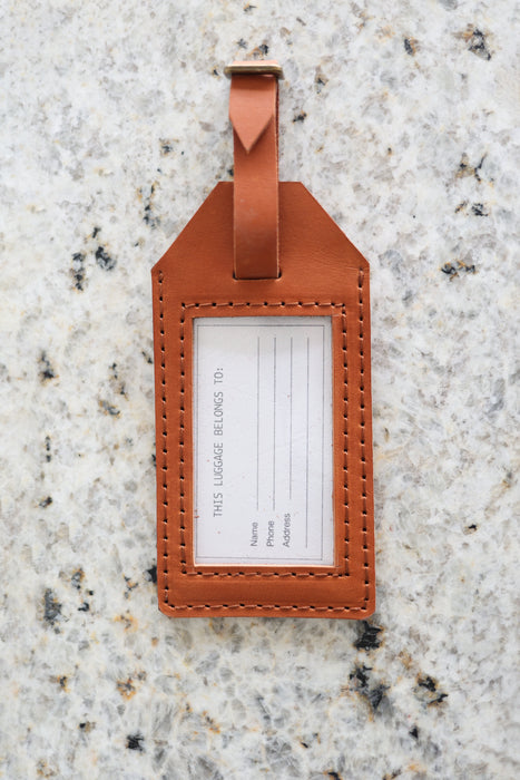 Custom Cognac Luggage Tags