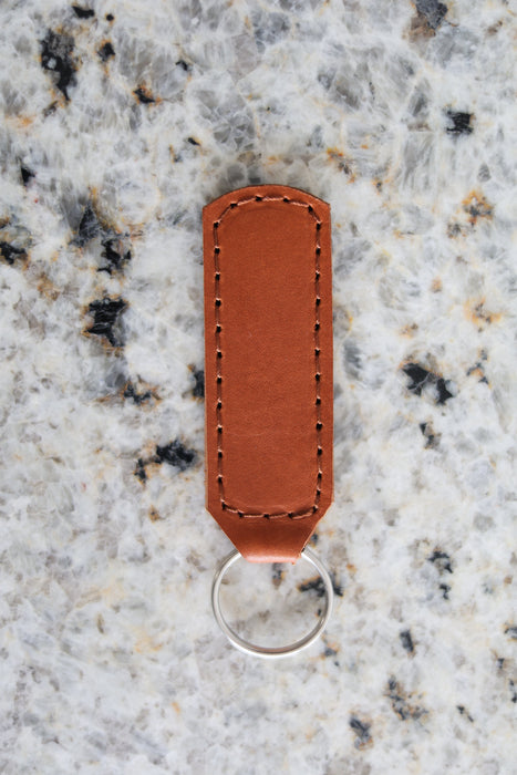 Cognac Leather Keychain