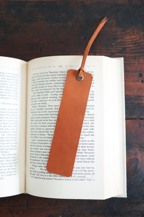 Cognac Leather Bookmark