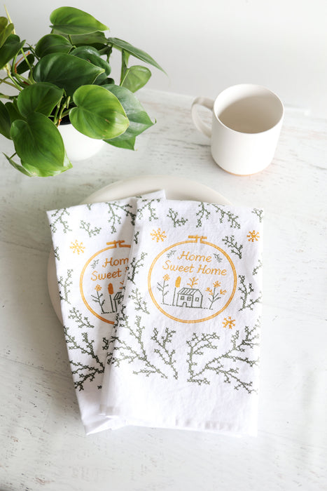 Home Sweet Home Cross-Stitch Tea Towel