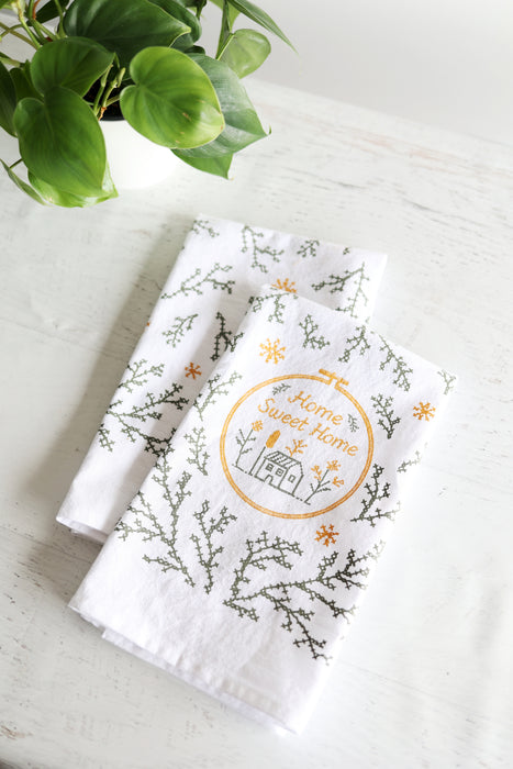 Home Sweet Home Cross-Stitch Tea Towel