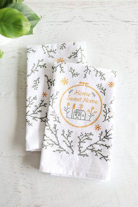 Home Sweet Home Cross-Stitch Tea Towel