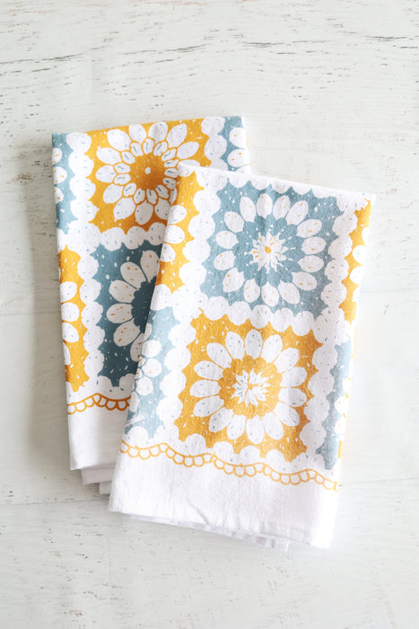 Crochet Granny Square Tea Towel