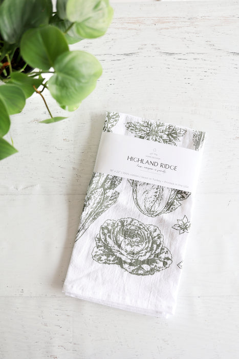 Garden Greens Cabbage Tea Towel