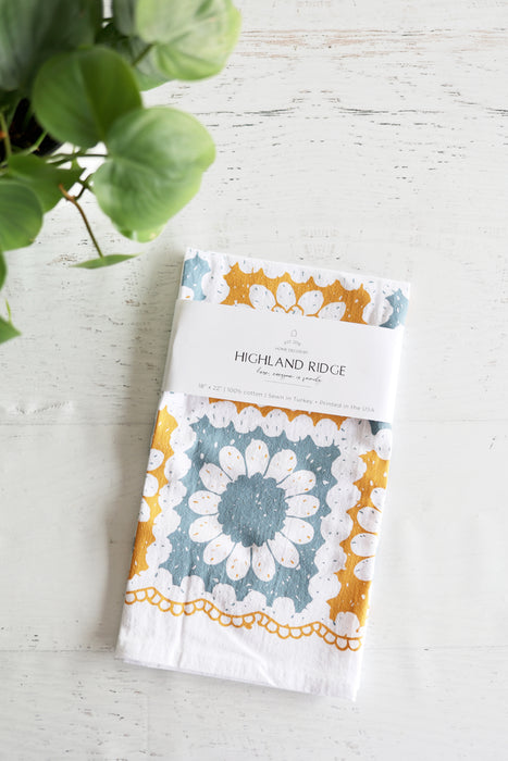 Crochet Granny Square Tea Towel