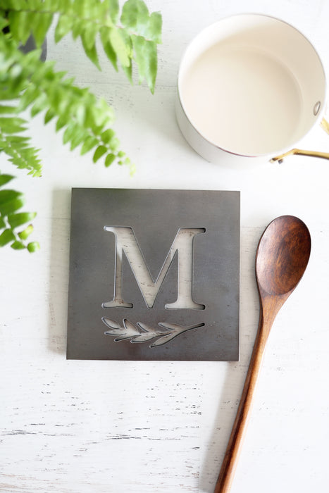 Personalized Kitchen Trivet Hot Plate Monogram Pot Holder Square