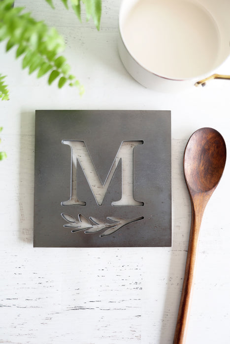 Personalized Kitchen Trivet Hot Plate Monogram Pot Holder Square