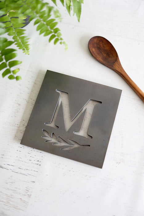 Personalized Kitchen Trivet Hot Plate Monogram Pot Holder Square