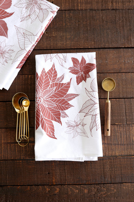 Poinsettia Tea Towel