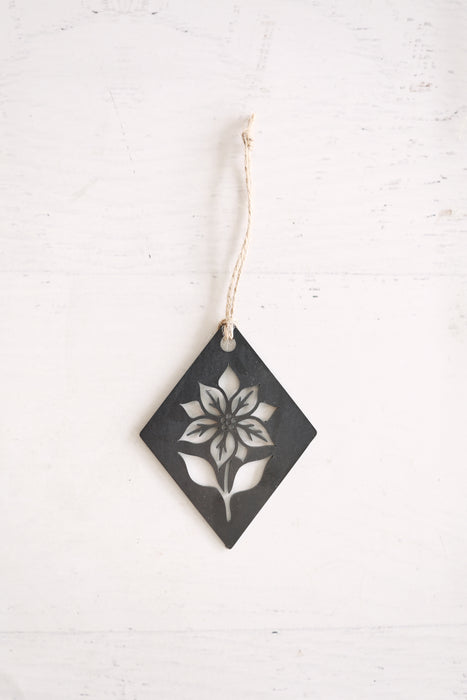 Poinsettia Diamond Christmas Tree Ornament