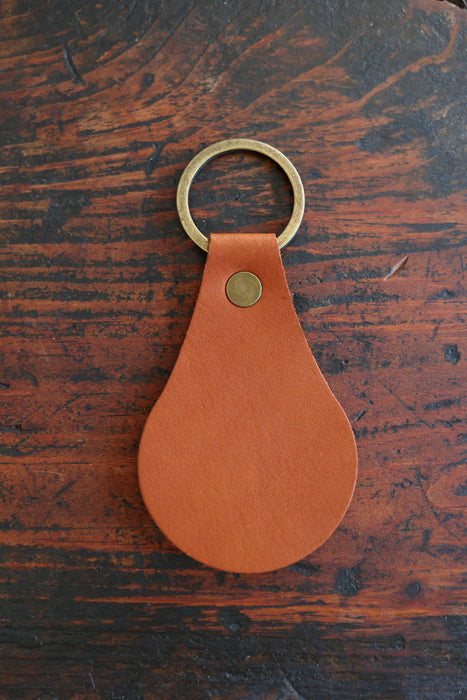 Teardrop Leather Keychain