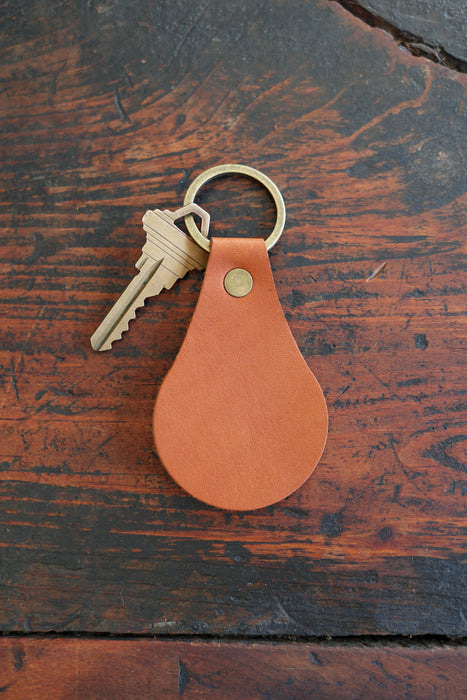 Teardrop Leather Keychain