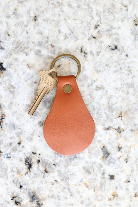 Teardrop Leather Keychain