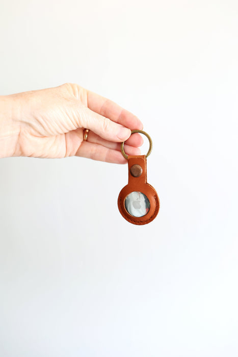 Custom Leather AirTag Keychain
