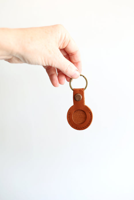 Custom Leather AirTag Keychain