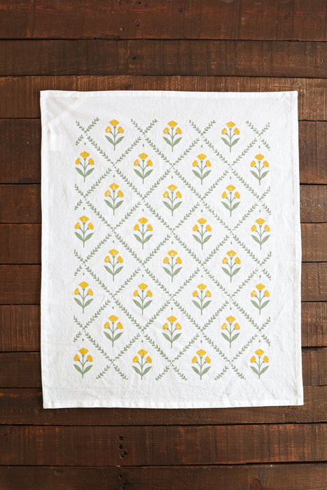 Golden Bloom Tea Towel