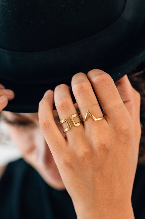 Open Brass Bombshell Ring