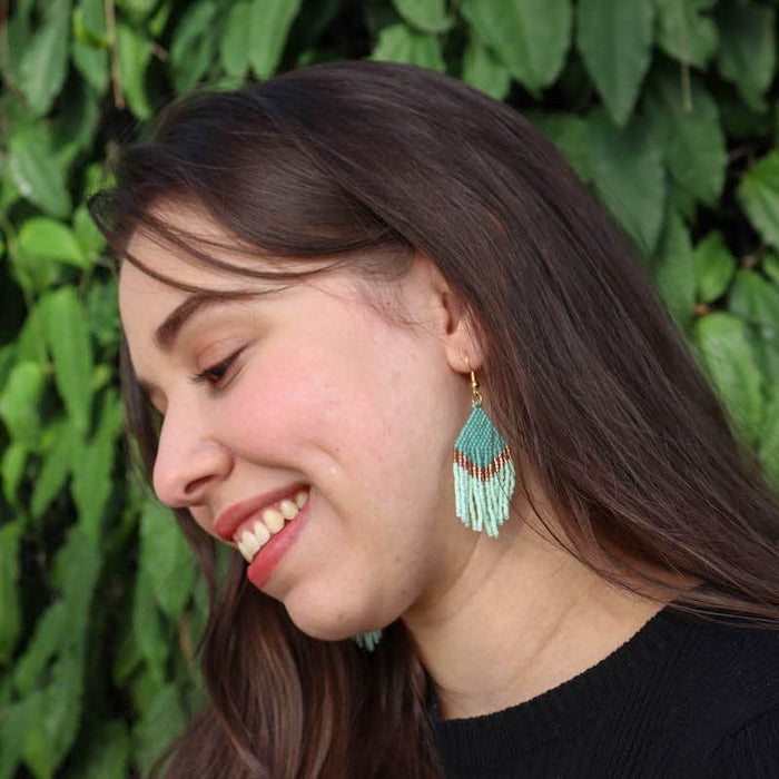 Mint Bead Earring