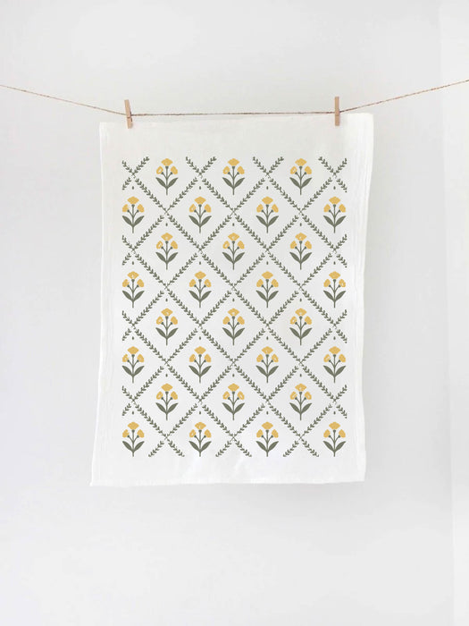 Golden Bloom Tea Towel