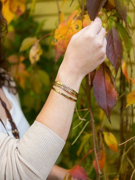 Progress Over Perfection Cuff - Brass