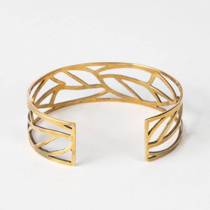 Cut Leaves Brass Bangle