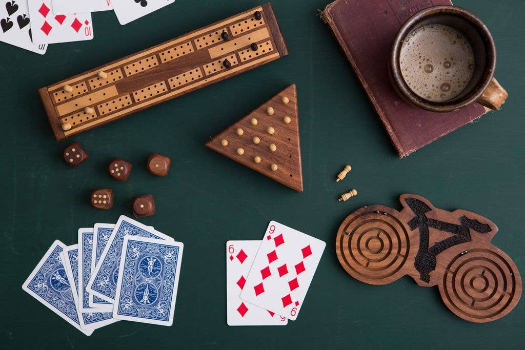 Triangle Peg Board Game - Handcrafted Wood