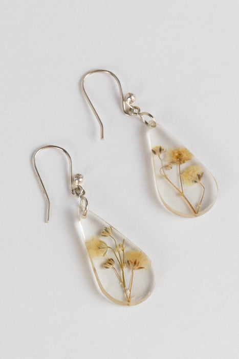 White Rain Flower Earrings