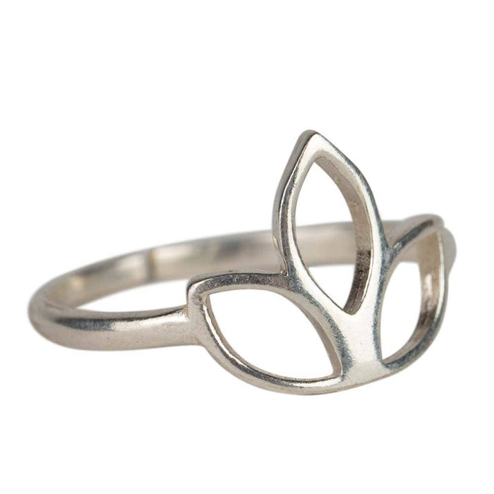 Silvery Lotus Ring