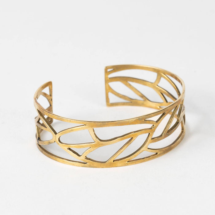 Cut Leaves Brass Bangle