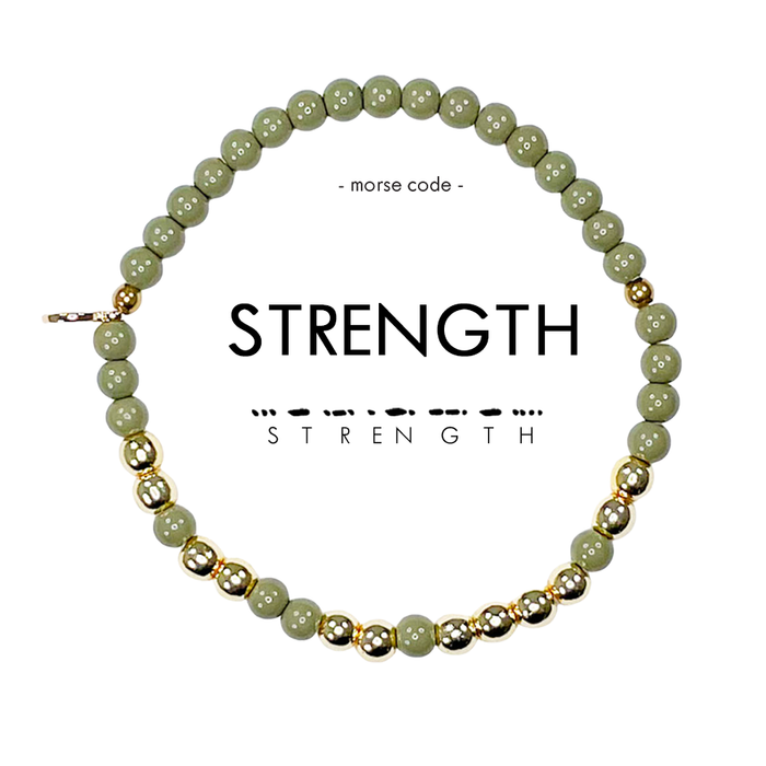 STRENGTH | Gold Morse Code Bracelet