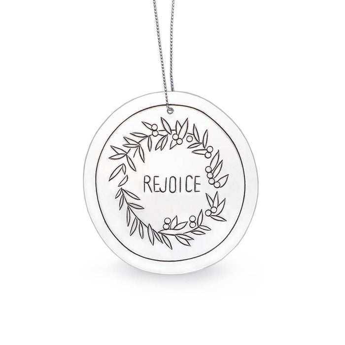 Tin Rejoice Ornament