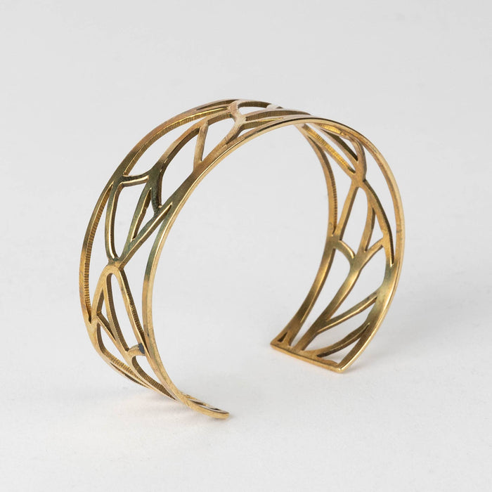 Cut Leaves Brass Bangle