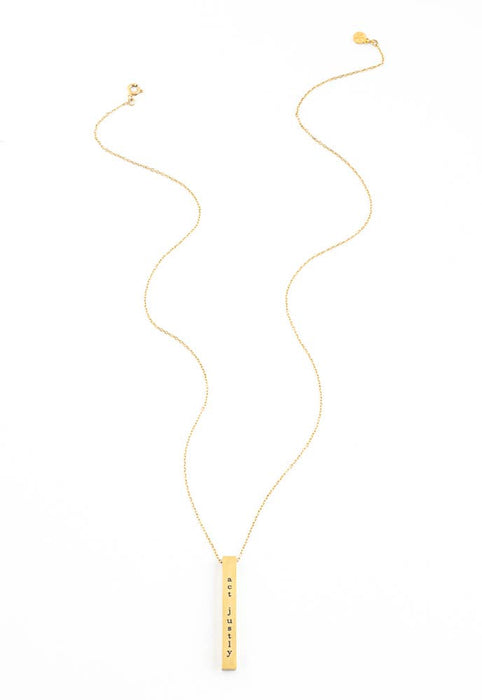 Justice Gold Gold Bar Necklace