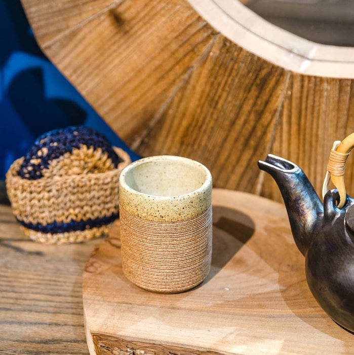 Rustic White Ceramic Handmade Tumbler Mug