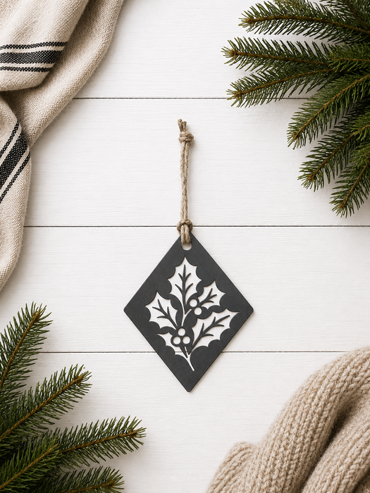 Holly Diamond Christmas Tree Ornament
