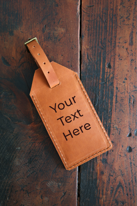 Custom Cognac Luggage Tags
