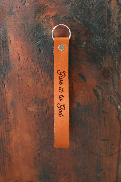 Give It To God Wristlet  Engraved Leather