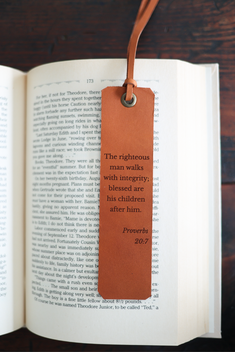Father's Day Proverbs Leather Bookmark