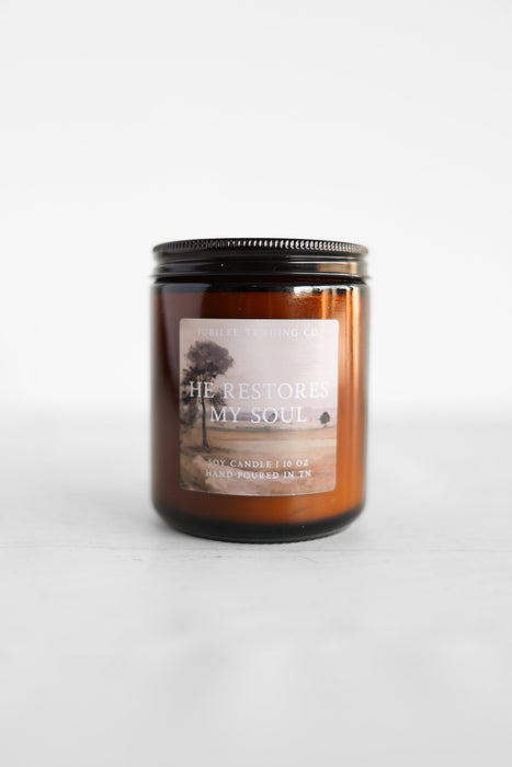 "He Restores My Soul" Candle
