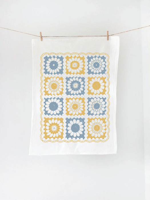 Crochet Granny Square Tea Towel